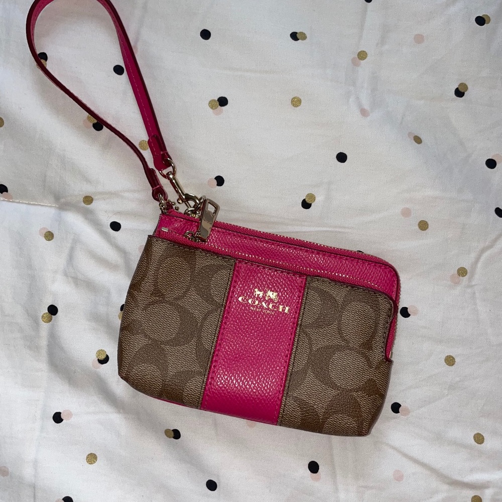 Coach Wristlet with two zippers